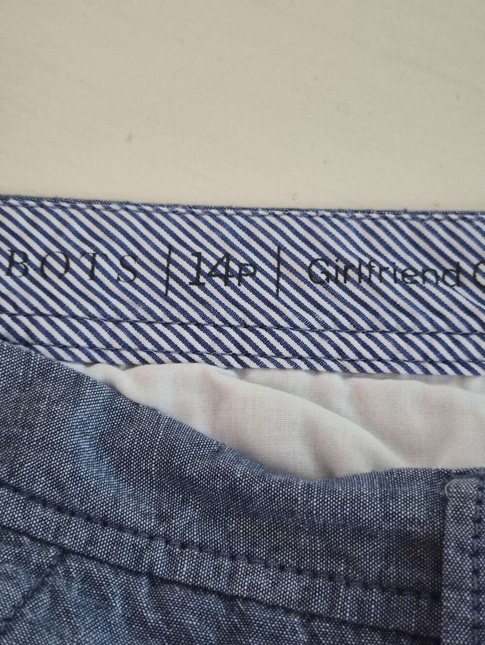 Talbots Girlfriend Navy Cotton Chambray Chinos 14P Coastal Resort - Picture 4 of 9